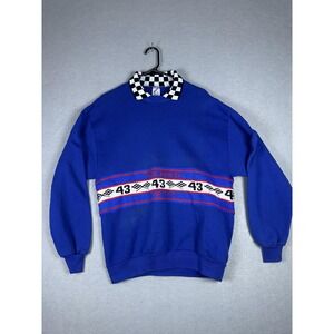 Vintage Richard‎ Petty Sweater Mens Large Jerzees Racing NASCAR Checkered 90s